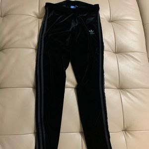 Velvet  black Adidas pants